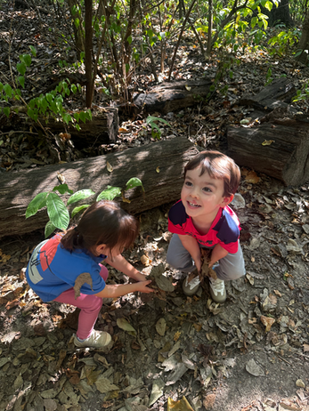Children discovering the outdoors together
